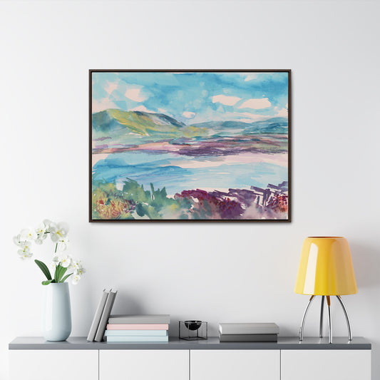 Harbor Horizons, En Plein Air Impressions of the Hudson, Mountain Watercolor Views, Gallery Canvas Wraps, Horizontal Frame