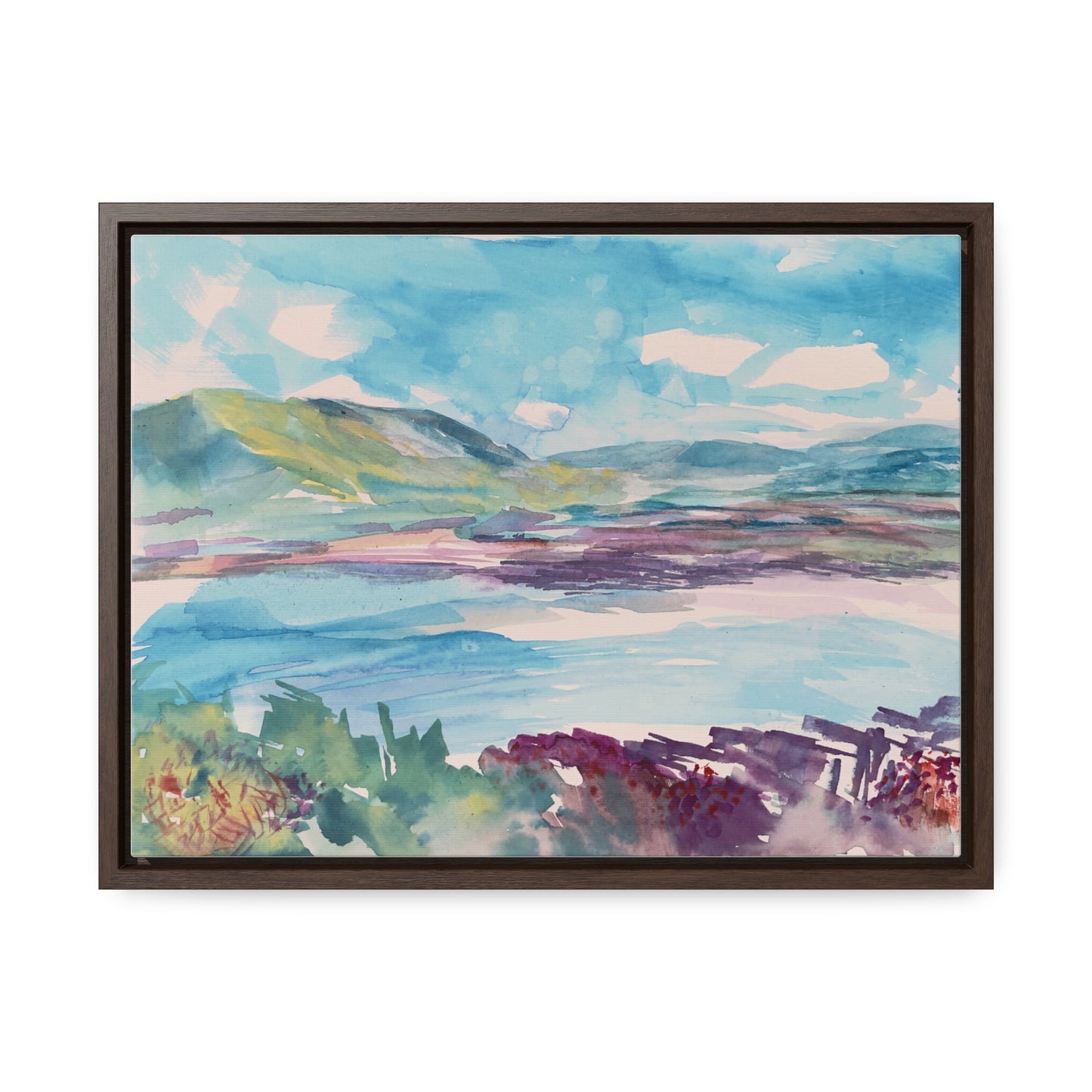 Harbor Horizons, En Plein Air Impressions of the Hudson, Mountain Watercolor Views, Gallery Canvas Wraps, Horizontal Frame