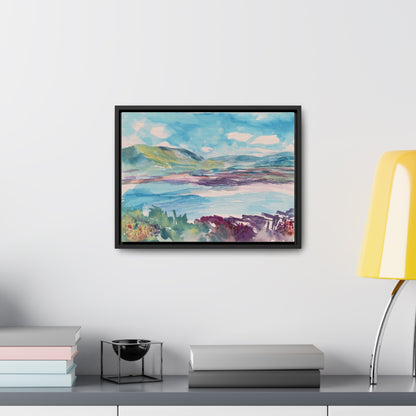 Harbor Horizons, En Plein Air Impressions of the Hudson, Mountain Watercolor Views, Gallery Canvas Wraps, Horizontal Frame