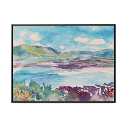 Harbor Horizons, En Plein Air Impressions of the Hudson, Mountain Watercolor Views, Gallery Canvas Wraps, Horizontal Frame