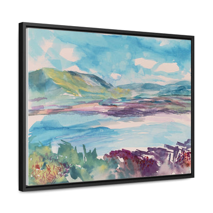 Harbor Horizons, En Plein Air Impressions of the Hudson, Mountain Watercolor Views, Gallery Canvas Wraps, Horizontal Frame