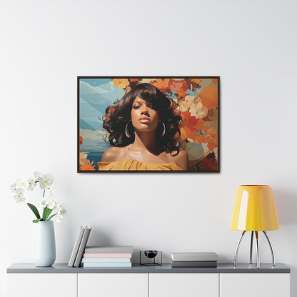 Heritage Elegance, Bahamian Woman Portrait, ArtGallery Canvas Wraps, Horizontal Frame