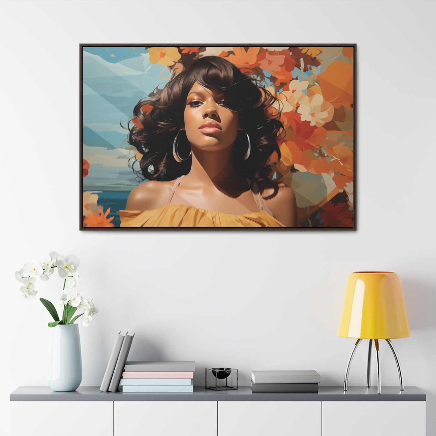 Heritage Elegance, Bahamian Woman Portrait, ArtGallery Canvas Wraps, Horizontal Frame