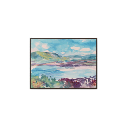 Harbor Horizons, En Plein Air Impressions of the Hudson, Mountain Watercolor Views, Gallery Canvas Wraps, Horizontal Frame