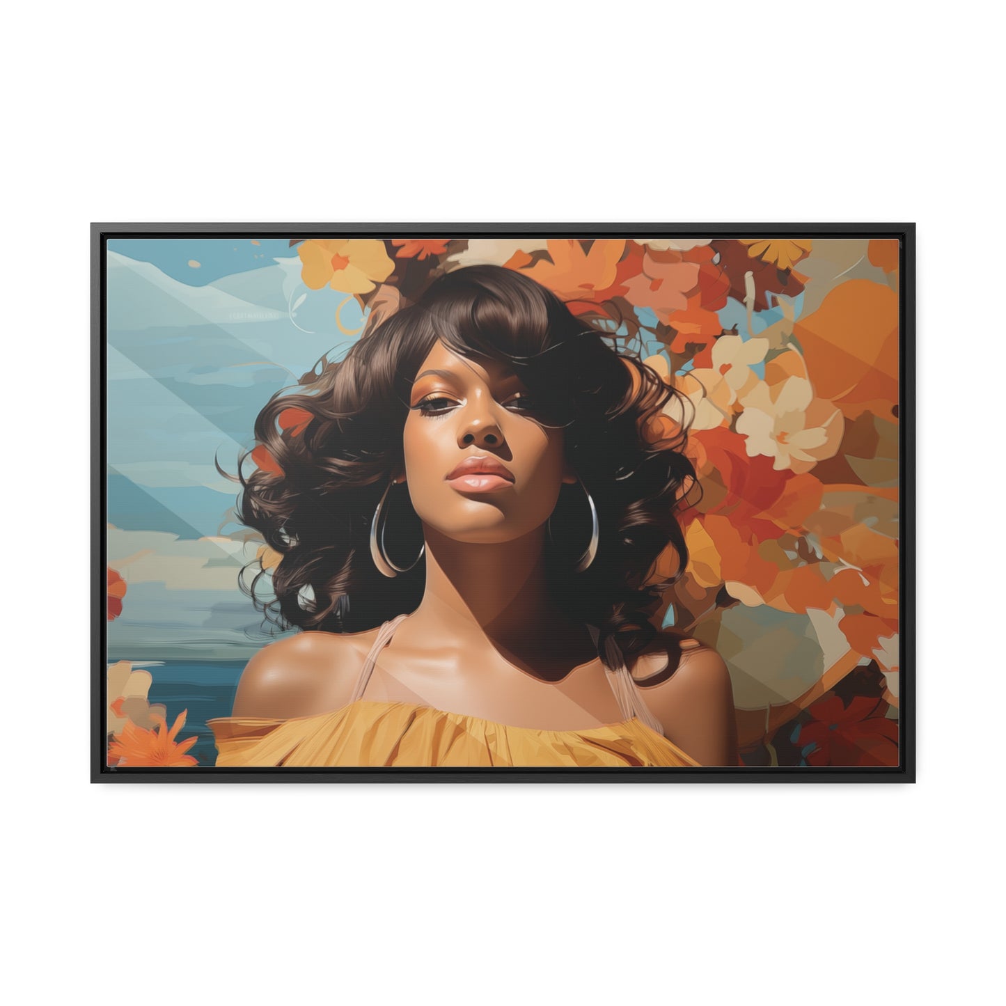 Heritage Elegance, Bahamian Woman Portrait, ArtGallery Canvas Wraps, Horizontal Frame