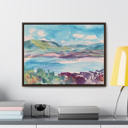 Harbor Horizons, En Plein Air Impressions of the Hudson, Mountain Watercolor Views, Gallery Canvas Wraps, Horizontal Frame