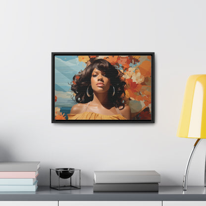 Heritage Elegance, Bahamian Woman Portrait, ArtGallery Canvas Wraps, Horizontal Frame