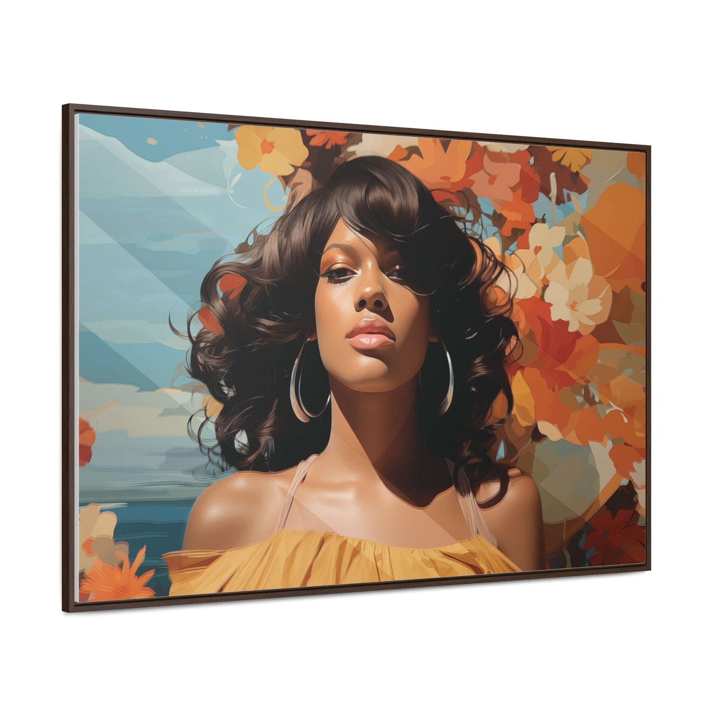 Heritage Elegance, Bahamian Woman Portrait, ArtGallery Canvas Wraps, Horizontal Frame