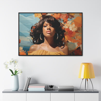 Heritage Elegance, Bahamian Woman Portrait, ArtGallery Canvas Wraps, Horizontal Frame