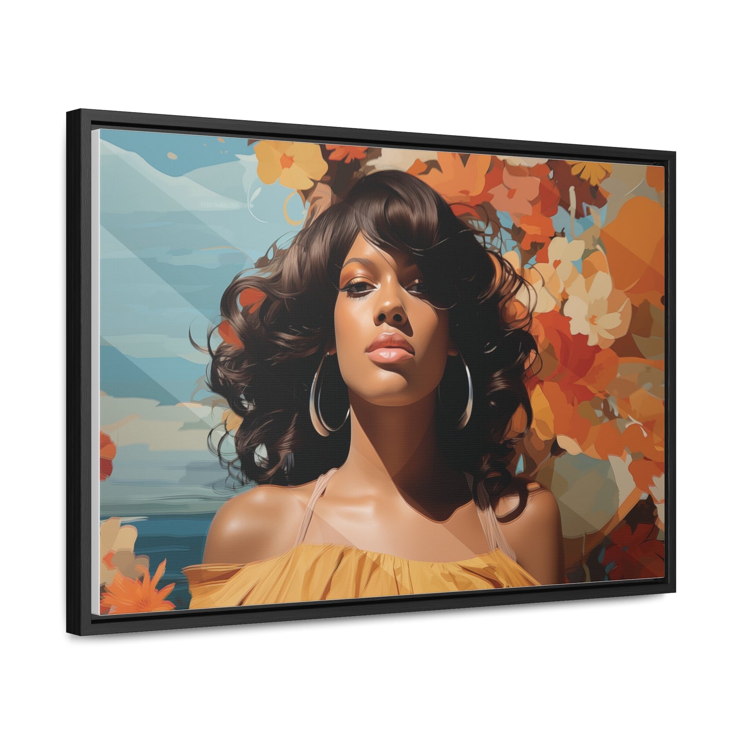 Heritage Elegance, Bahamian Woman Portrait, ArtGallery Canvas Wraps, Horizontal Frame