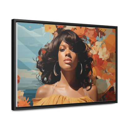 Heritage Elegance, Bahamian Woman Portrait, ArtGallery Canvas Wraps, Horizontal Frame