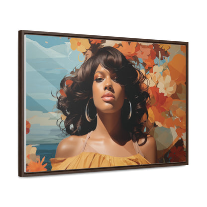 Heritage Elegance, Bahamian Woman Portrait, ArtGallery Canvas Wraps, Horizontal Frame