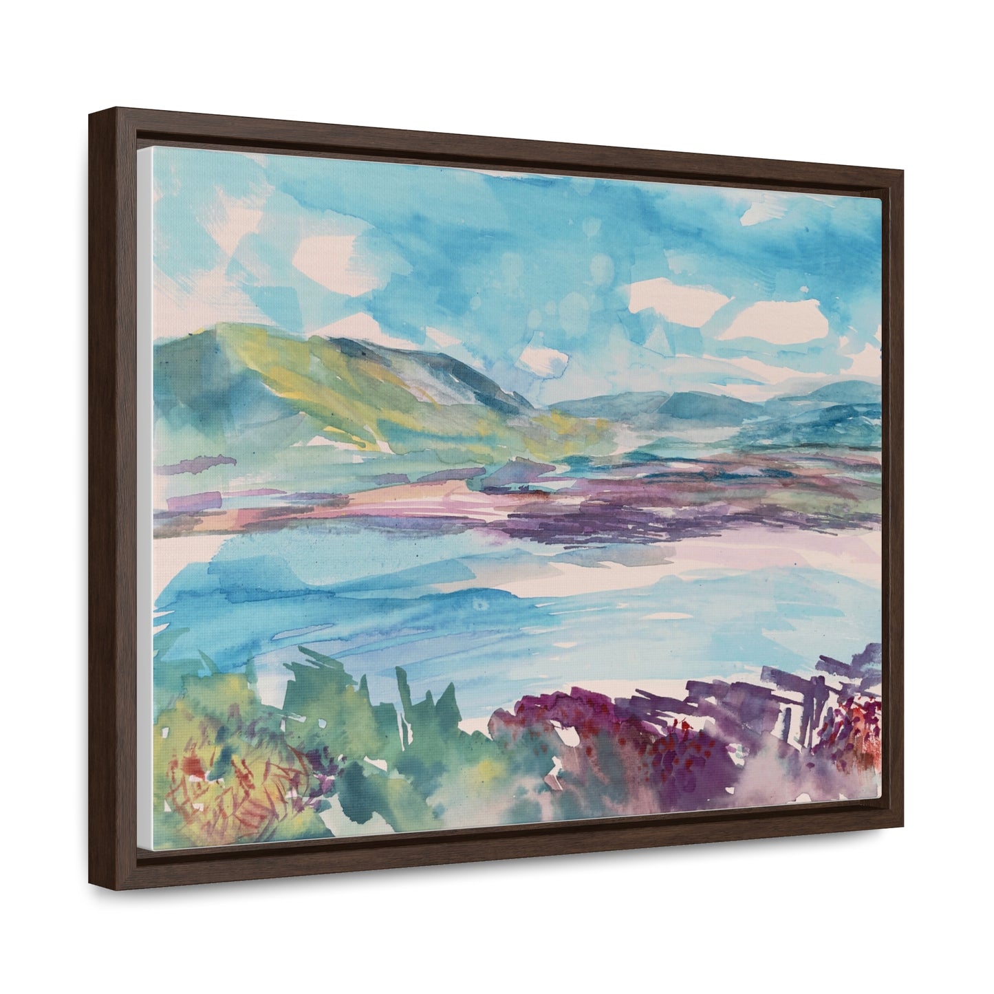 Harbor Horizons, En Plein Air Impressions of the Hudson, Mountain Watercolor Views, Gallery Canvas Wraps, Horizontal Frame