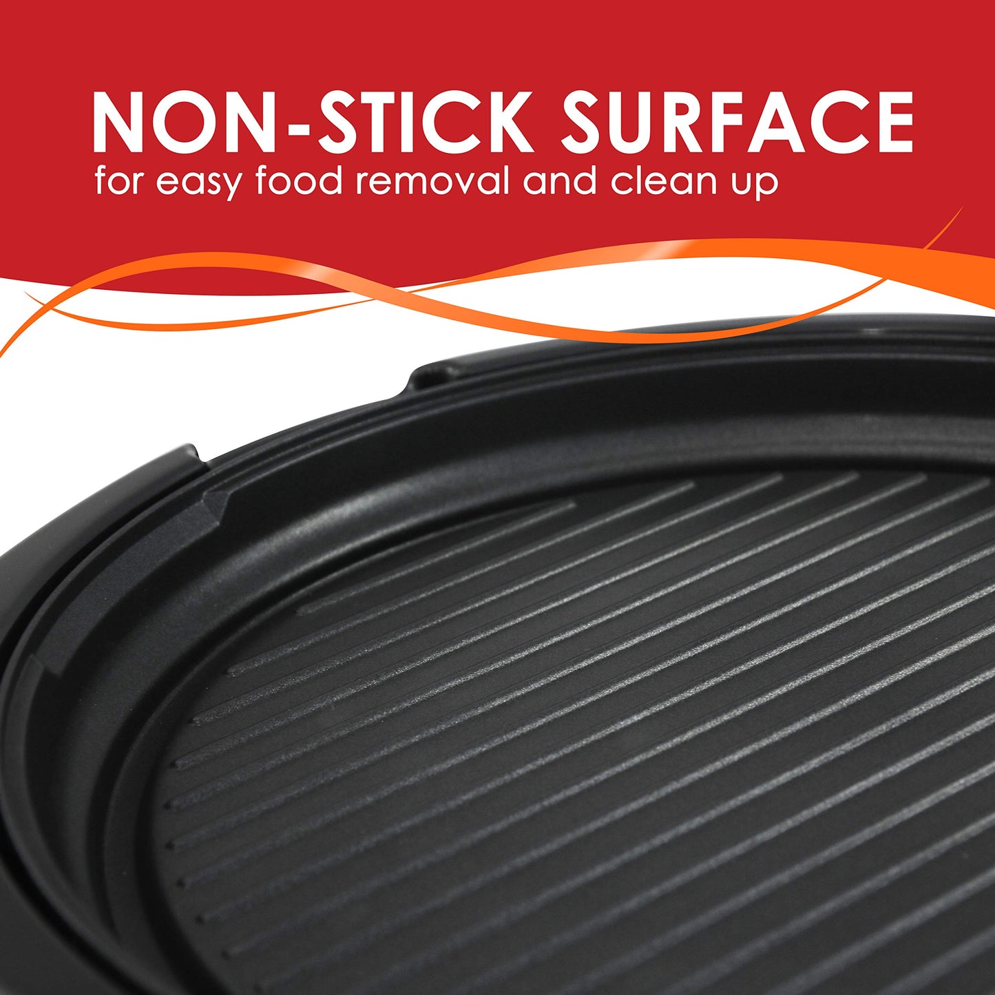 Elite Gourmet EMG-980BSC Large Indoor Electric Round Nonstick Grill Cool Touch Fast Heat Up Ideal Low-Fat Meals Easy to Clean Design Dishwasher Safe Includes Glass Lid, 14" Round B, Black