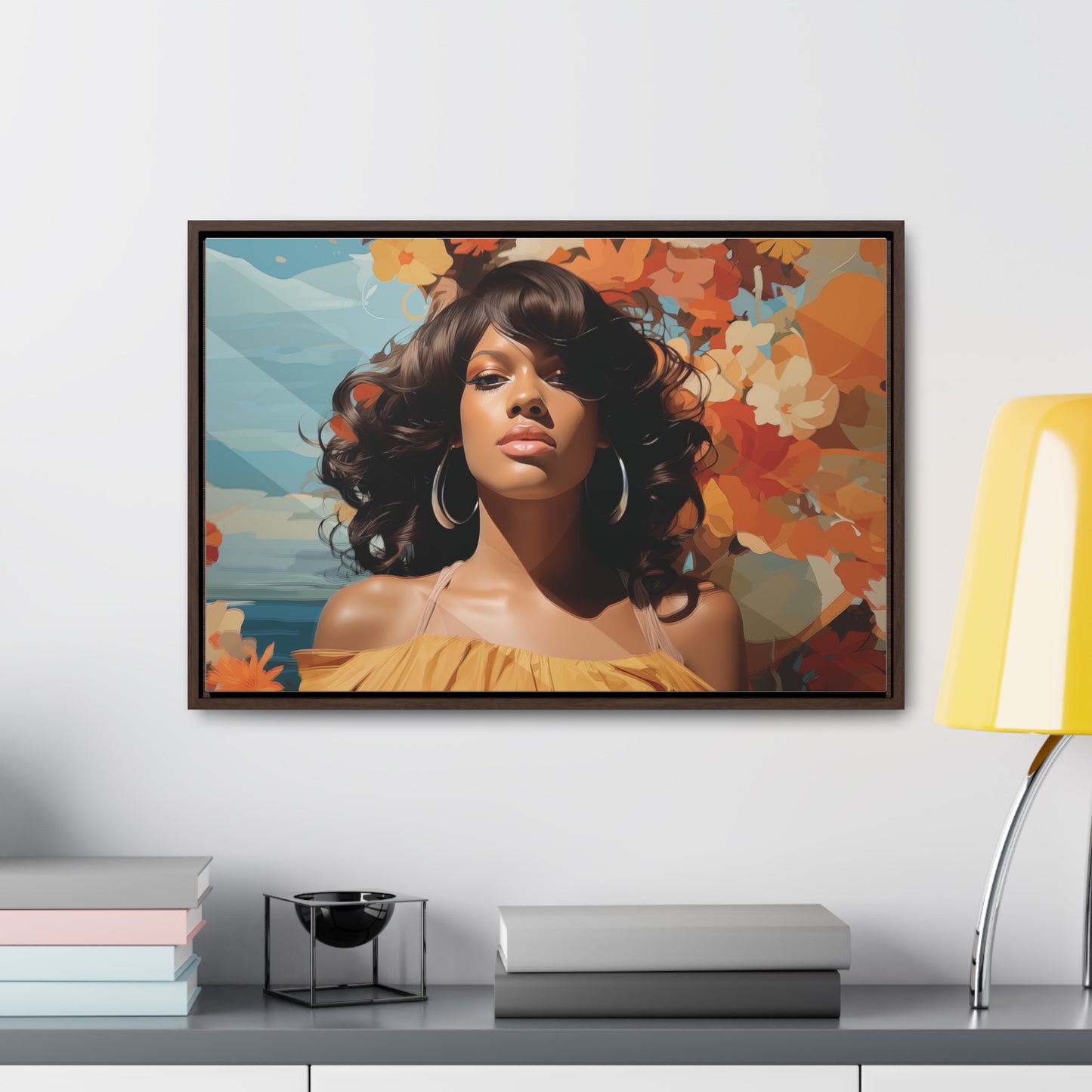 Heritage Elegance, Bahamian Woman Portrait, ArtGallery Canvas Wraps, Horizontal Frame