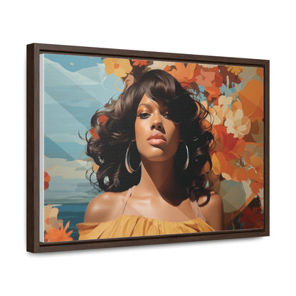 Heritage Elegance, Bahamian Woman Portrait, ArtGallery Canvas Wraps, Horizontal Frame