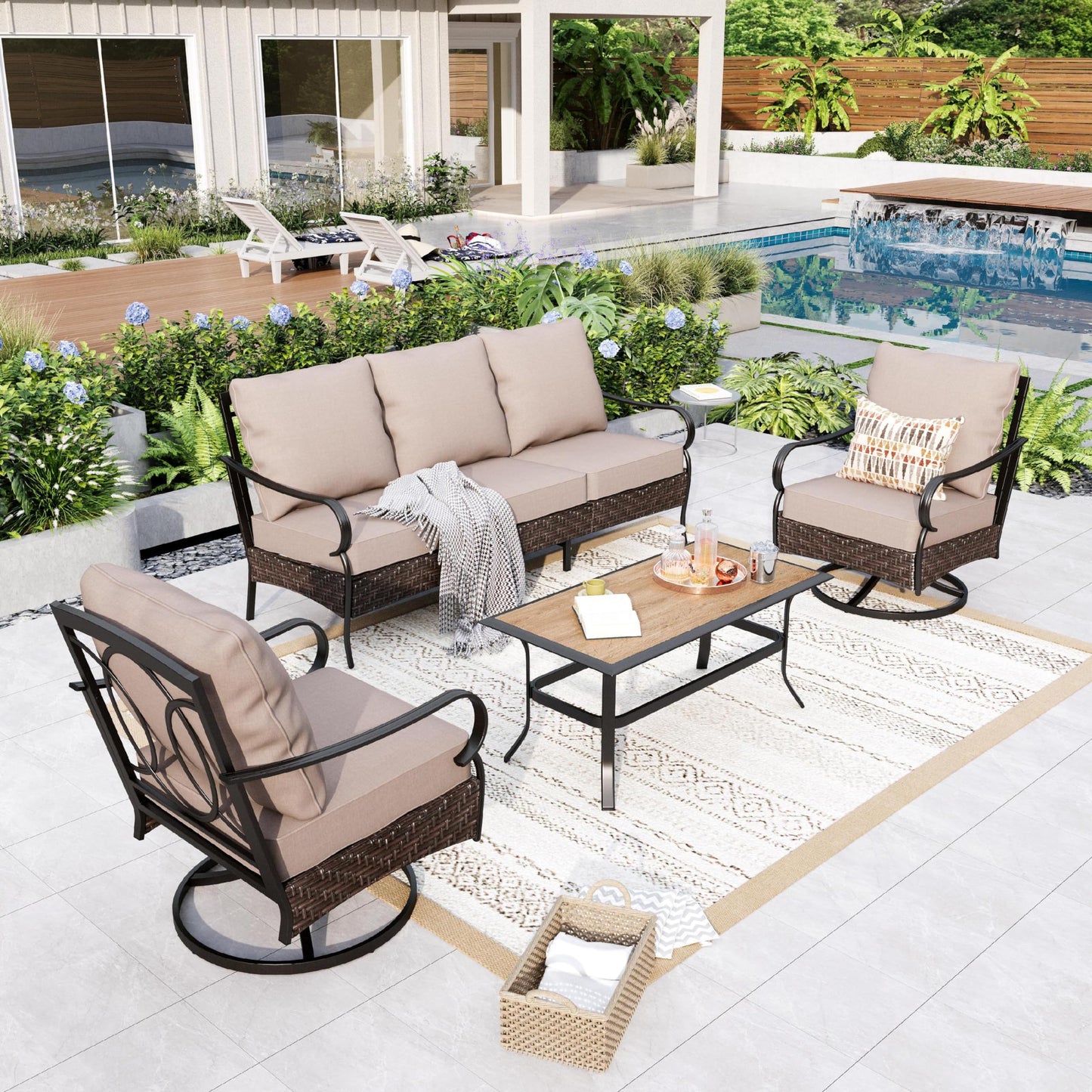 GREEN PARTY Extra Large Outdoor Patio Furniture Set