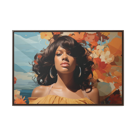 Heritage Elegance, Bahamian Woman Portrait, ArtGallery Canvas Wraps, Horizontal Frame